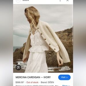 NWT Doen Mercia Cardigan XL Sweater
